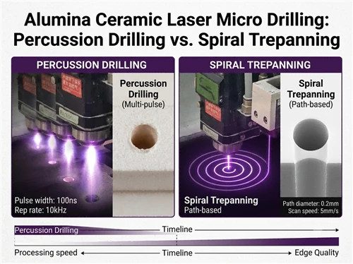Alumina Ceramic Laser Micro Drilling: Percussion Drilling vs. Spiral Trepanning